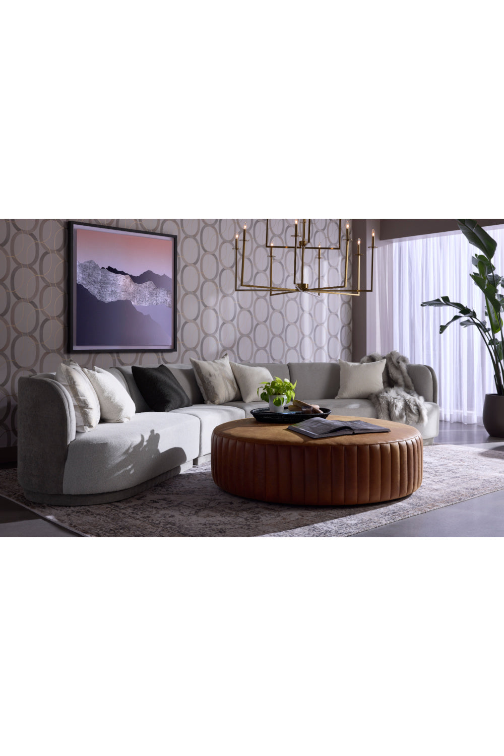 Modern European furniture - Tufted Edge Brown Leather Ottoman - www.oroa.com | Oroa.com