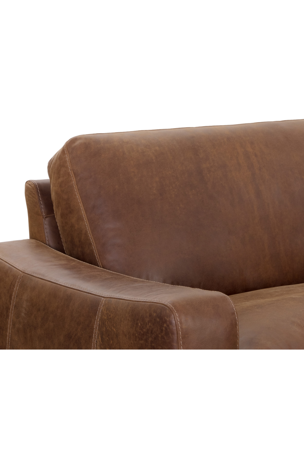Modern European furniture - Stitched Panel Brown Leather Sofa - www.oroa.com | Oroa.com