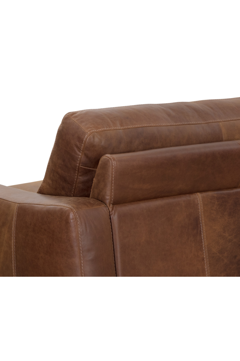 Modern European furniture - Stitched Panel Brown Leather Sofa - www.oroa.com | Oroa.com