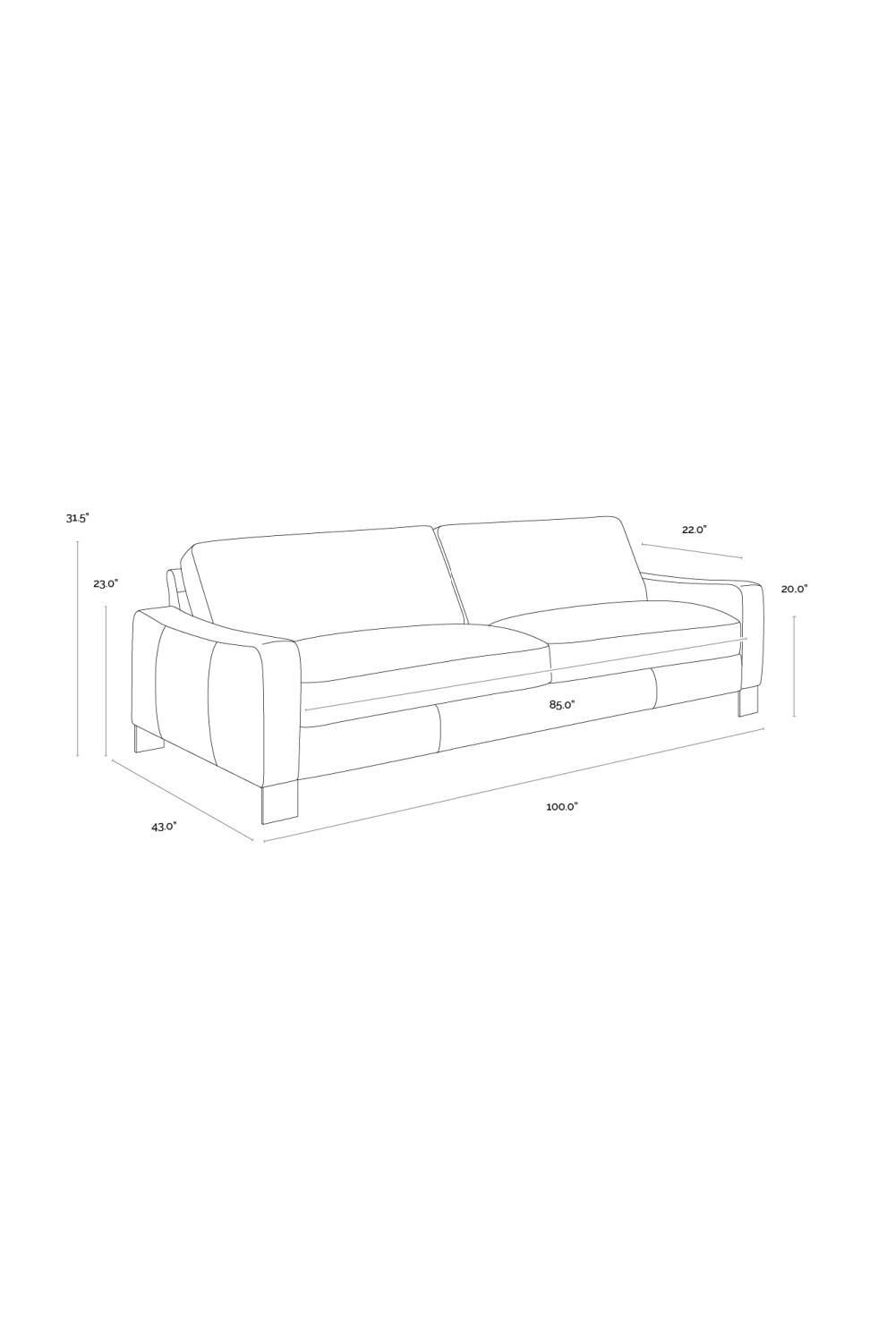 Modern European furniture - Stitched Panel Brown Leather Sofa - www.oroa.com | Oroa.com