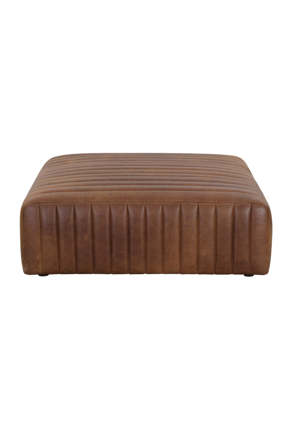 Modern European furniture - Italian Textured Leather Ottoman - www.oroa.com
