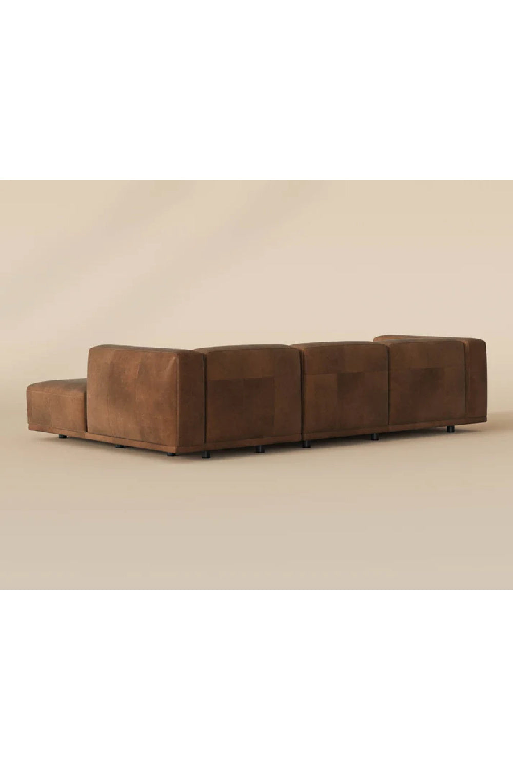 Modern European furniture - Brown Leather Chaise Sofa - www.oroa.com