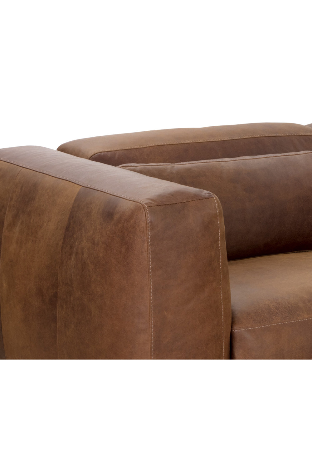 Modern European furniture - Brown Leather Chaise Sofa - www.oroa.com