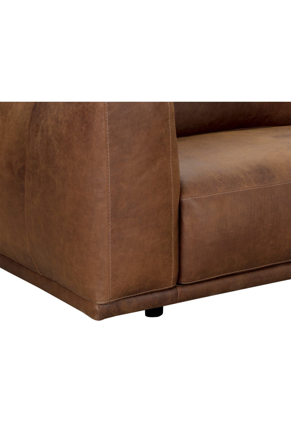 Modern European furniture - Brown Leather Chaise Sofa - www.oroa.com