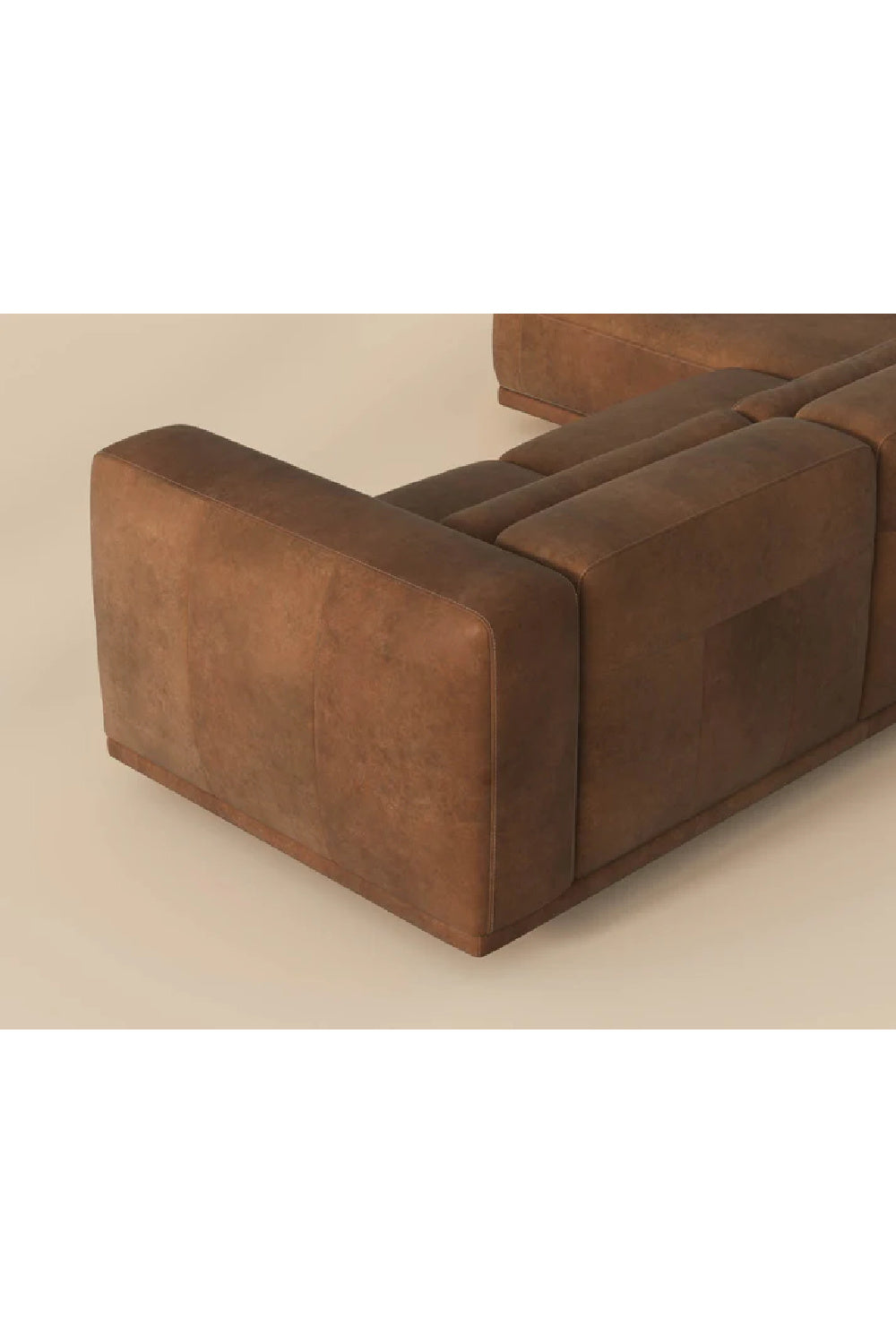 Modern European furniture - Brown Leather Chaise Sofa - www.oroa.com