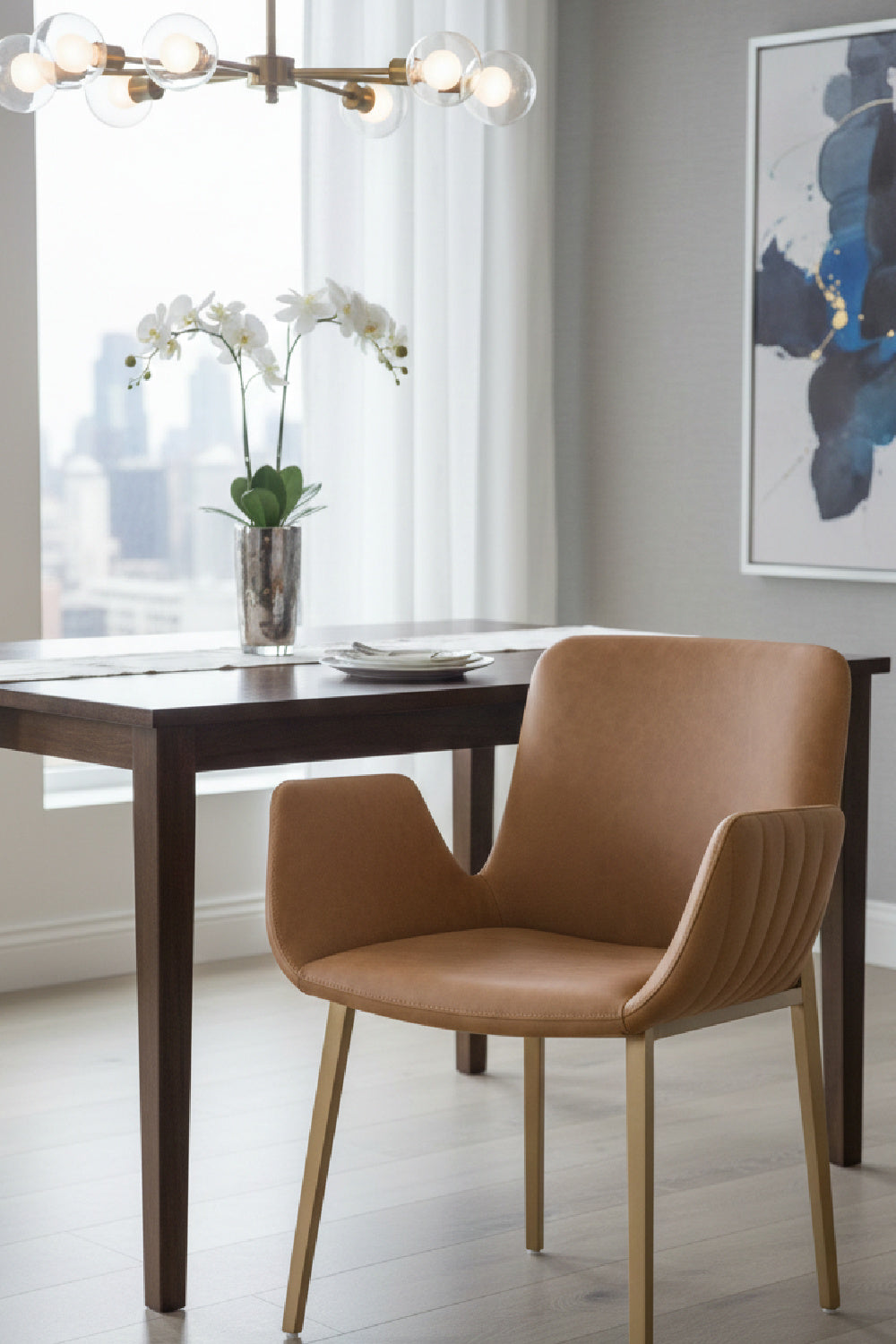 Modern European furniture - Leather Look Scooped Dining Armchair - www.oroa.com | Oroa.com