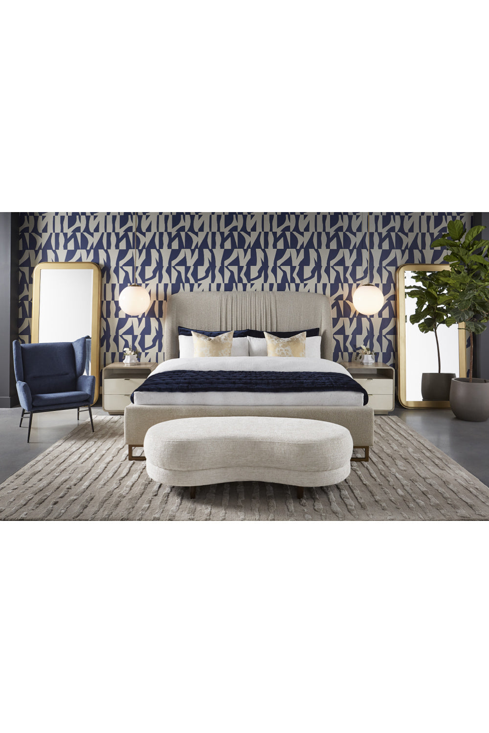 Modern European furniture - Blue Wingback Lounge Chair - www.oroa.com | Oroa.com