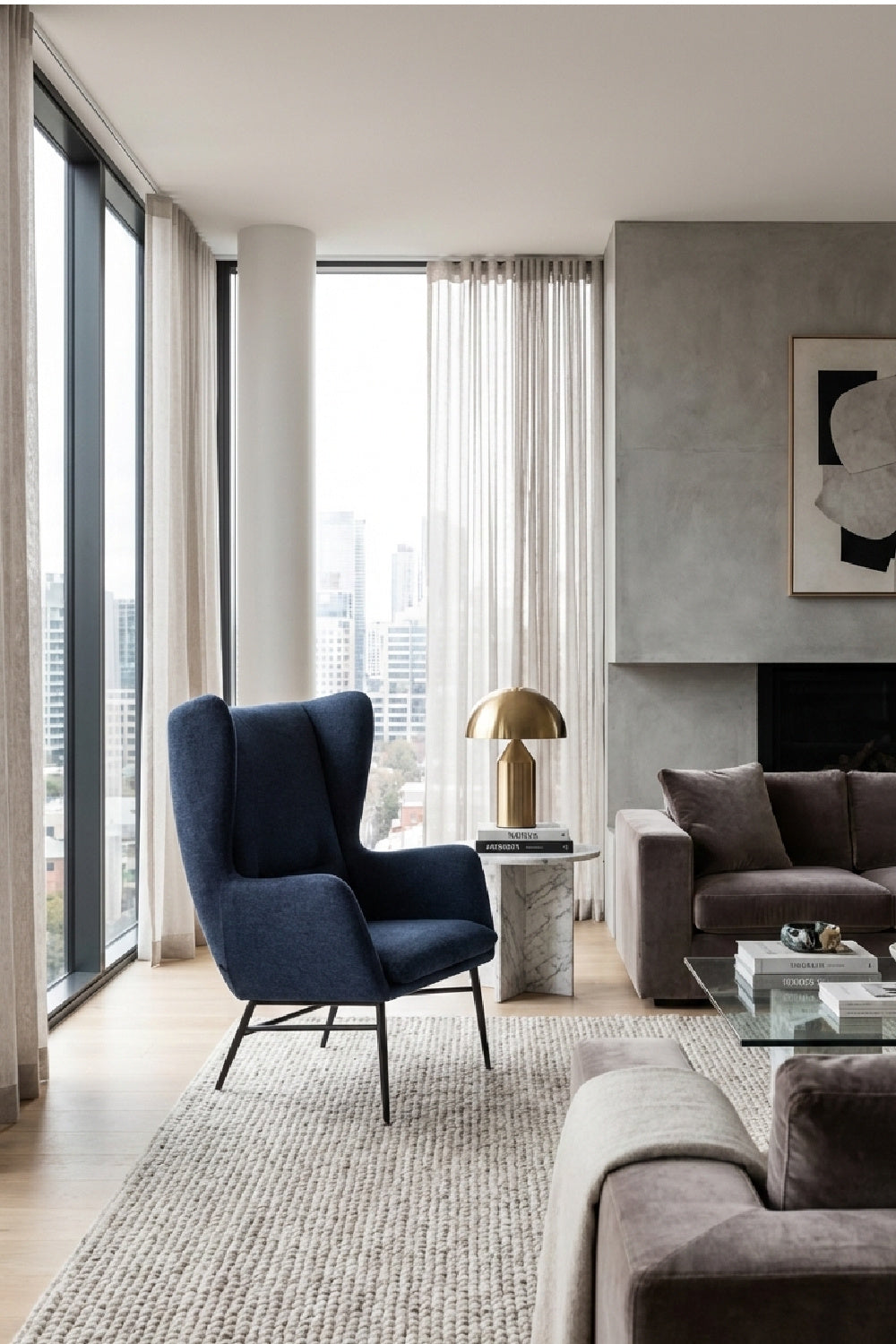 Modern European furniture - Blue Wingback Lounge Chair - www.oroa.com | Oroa.com