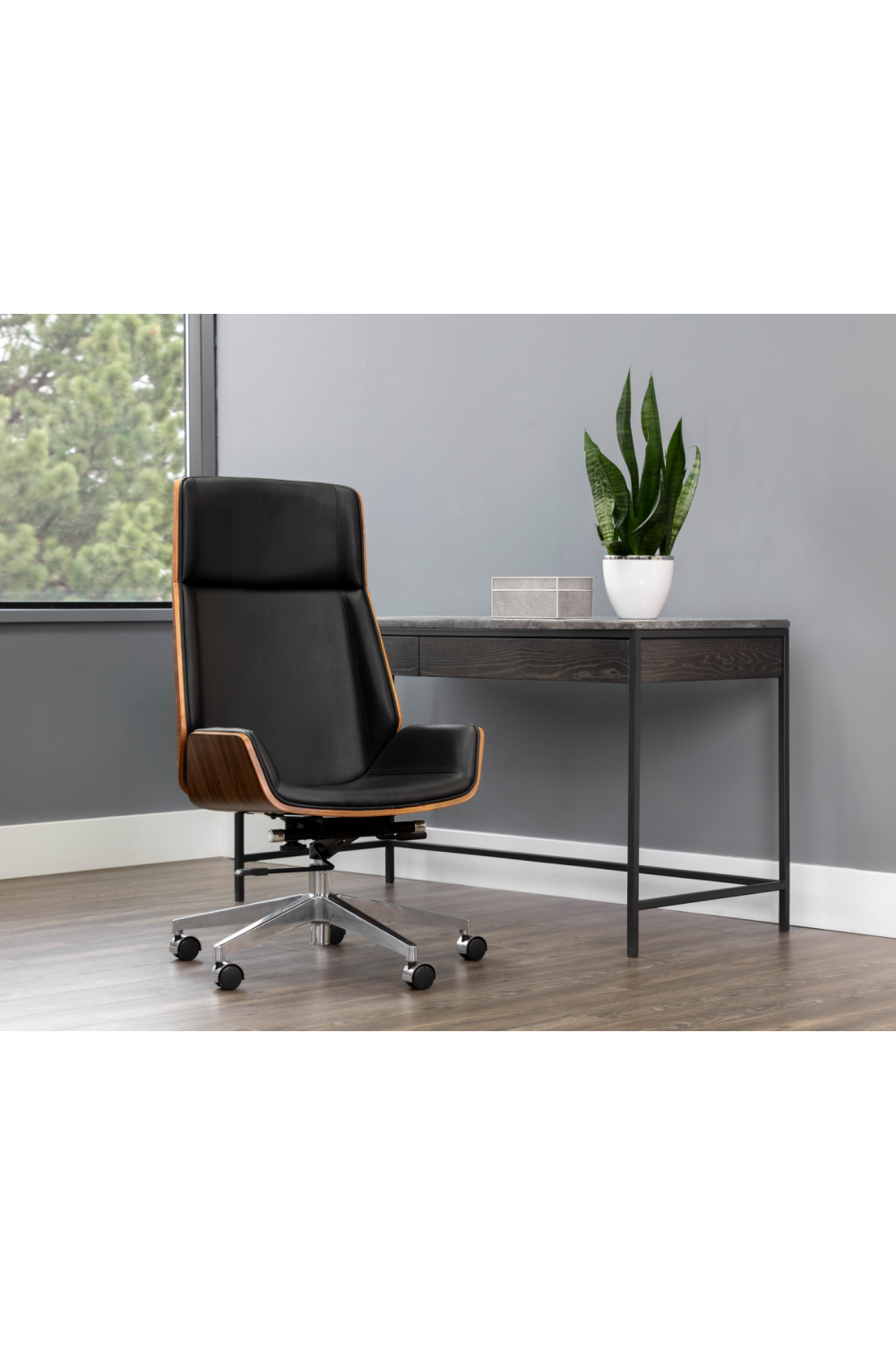 Modern European furniture - High-back Leather Look Office Chair - www.oroa.com