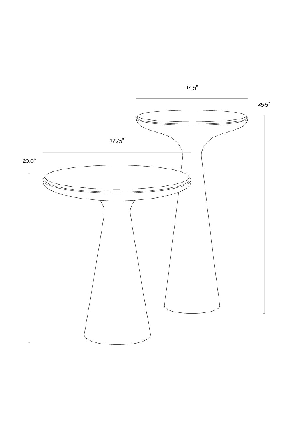 Modern European furniture - Bronze Base Nesting End Tables (2) - www.oroa.com | Oroa.com