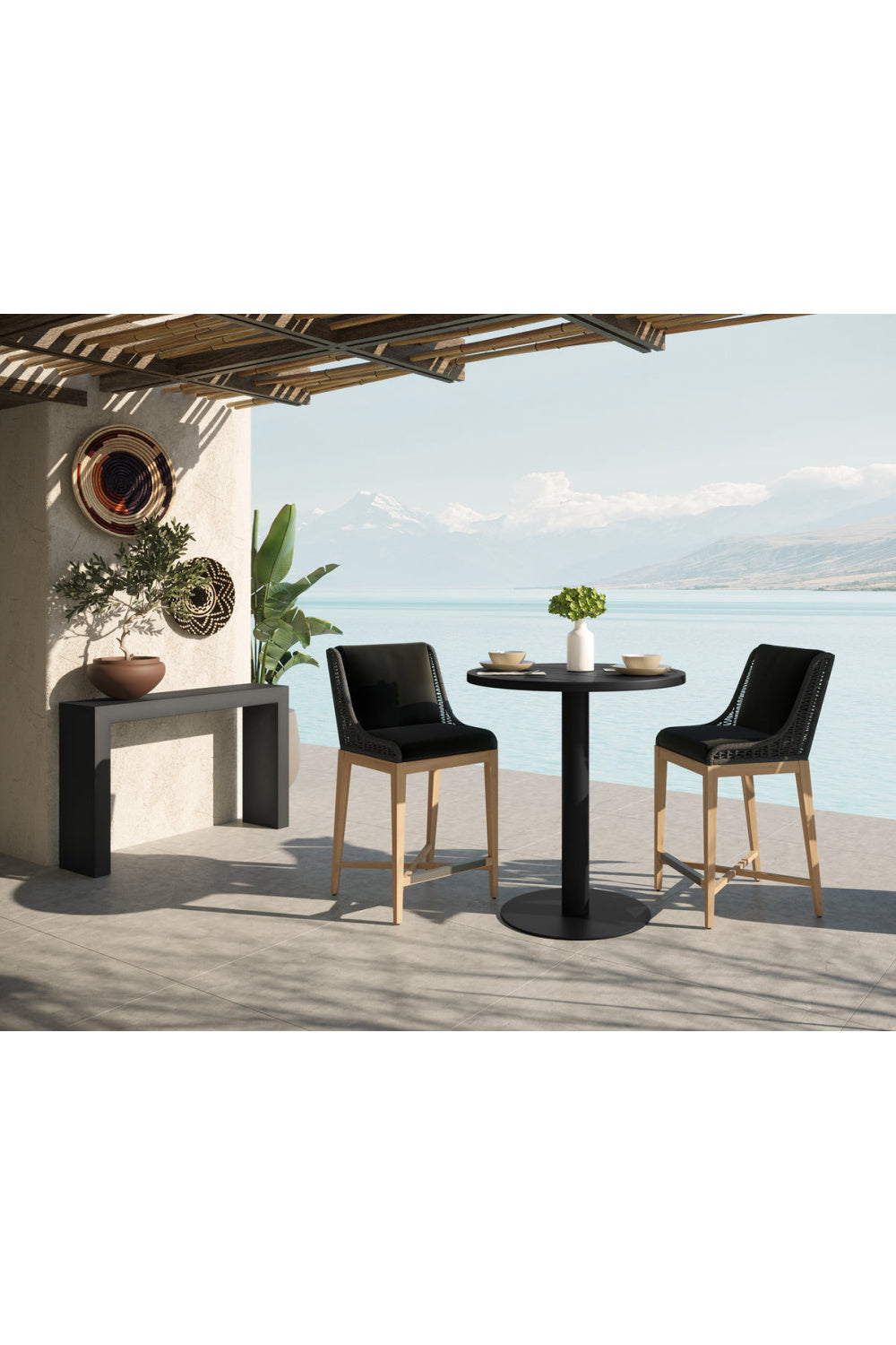Modern European furniture - Black Minimalist Indoor/Outdoor Console Table - www.oroa.com | Oroa.com