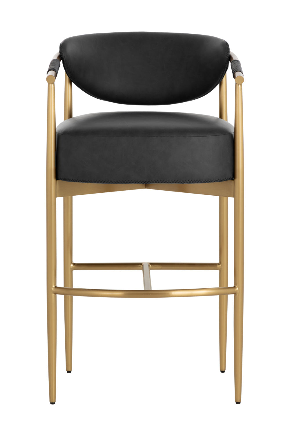 Modern European furniture - Gold Framed Leather-Look Bar Stool - www.oroa.com | Oroa.com