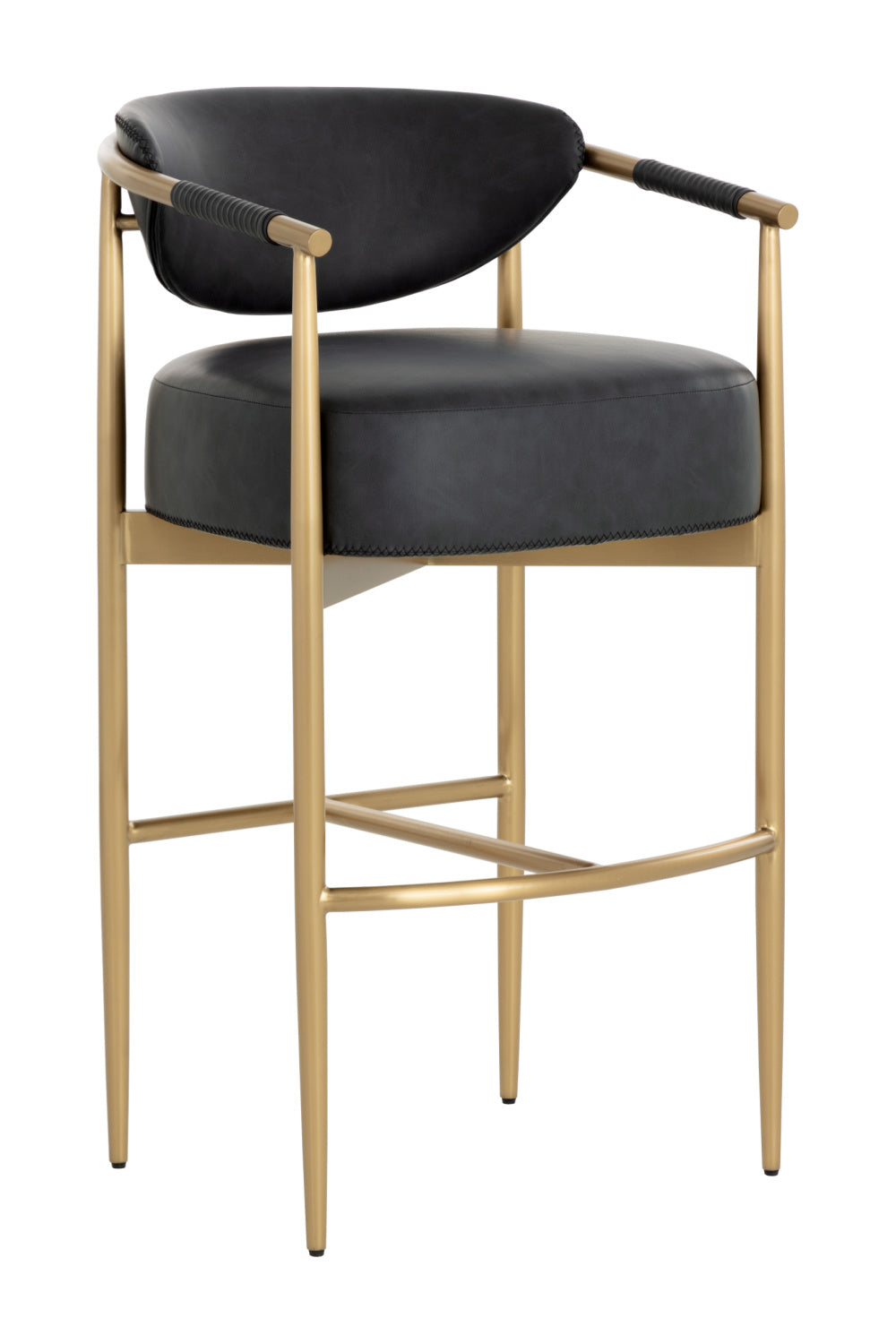 Modern European furniture - Gold Framed Leather-Look Bar Stool - www.oroa.com | Oroa.com