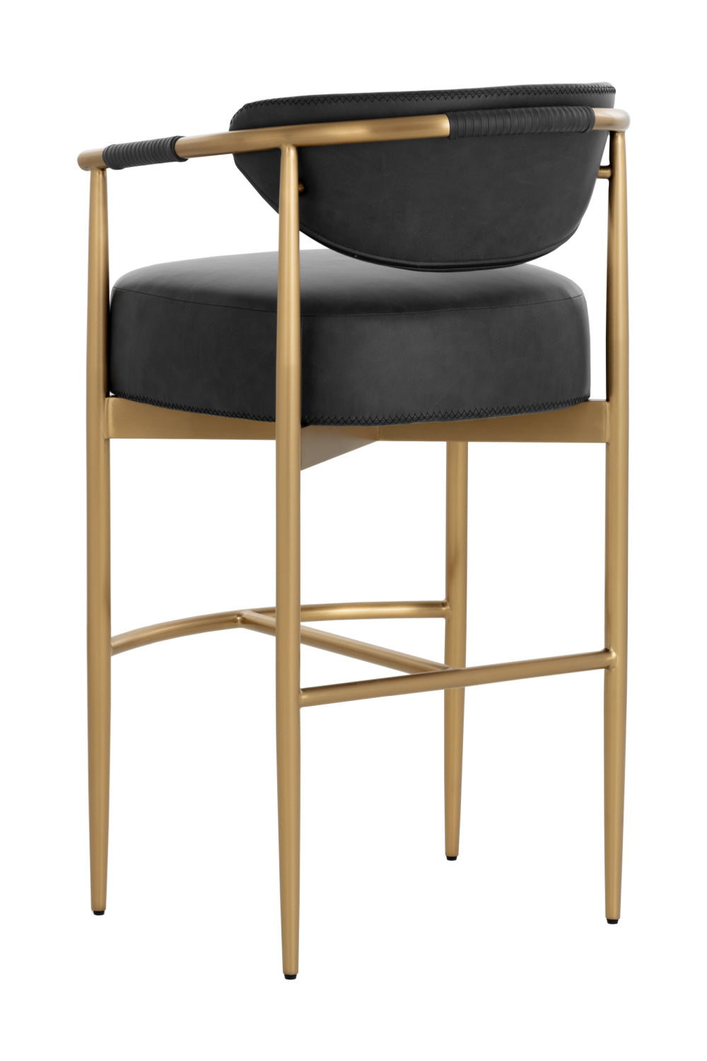 Modern European furniture - Gold Framed Leather-Look Bar Stool - www.oroa.com | Oroa.com