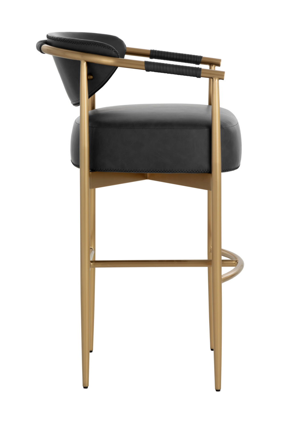 Modern European furniture - Gold Framed Leather-Look Bar Stool - www.oroa.com | Oroa.com
