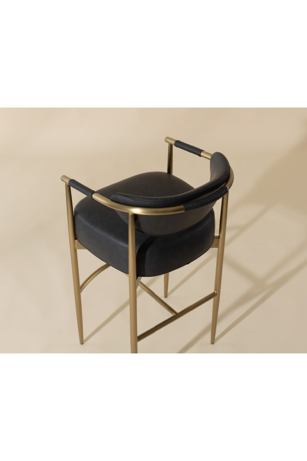 Modern European furniture - Gold Framed Leather-Look Bar Stool - www.oroa.com | Oroa.com