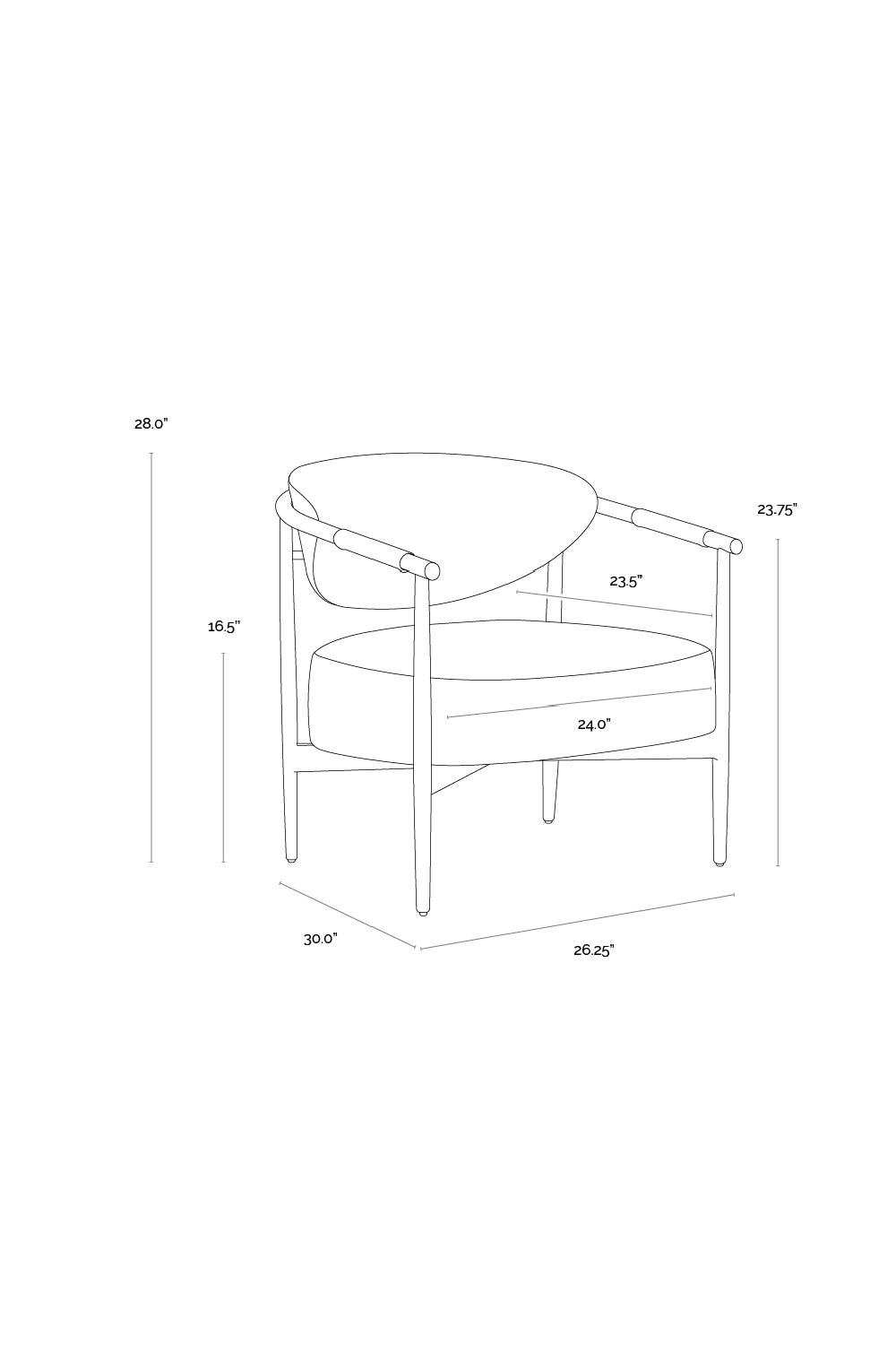 Modern European furniture - Gold-Framed Leather Lounge Chair - www.oroa.com