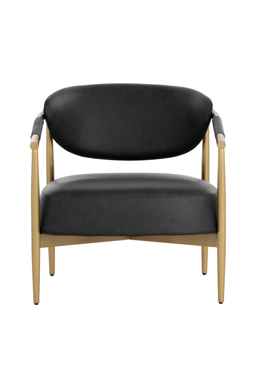Modern European furniture - Gold-Framed Leather Lounge Chair - www.oroa.com
