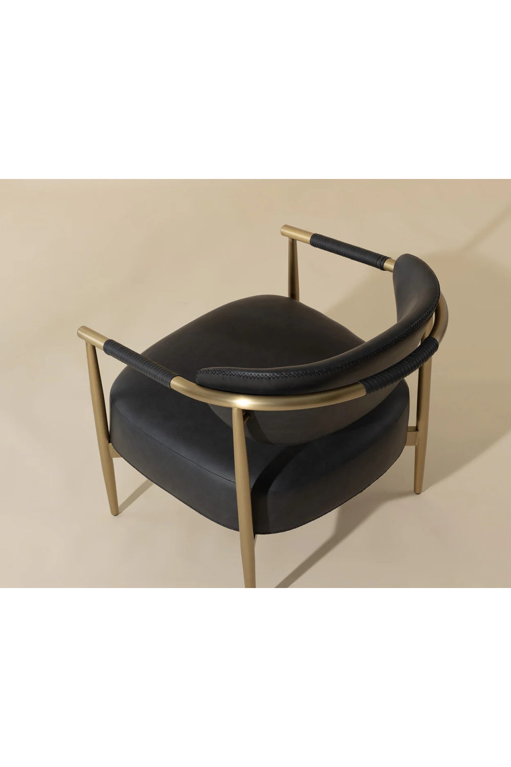 Modern European furniture - Gold-Framed Leather Lounge Chair - www.oroa.com