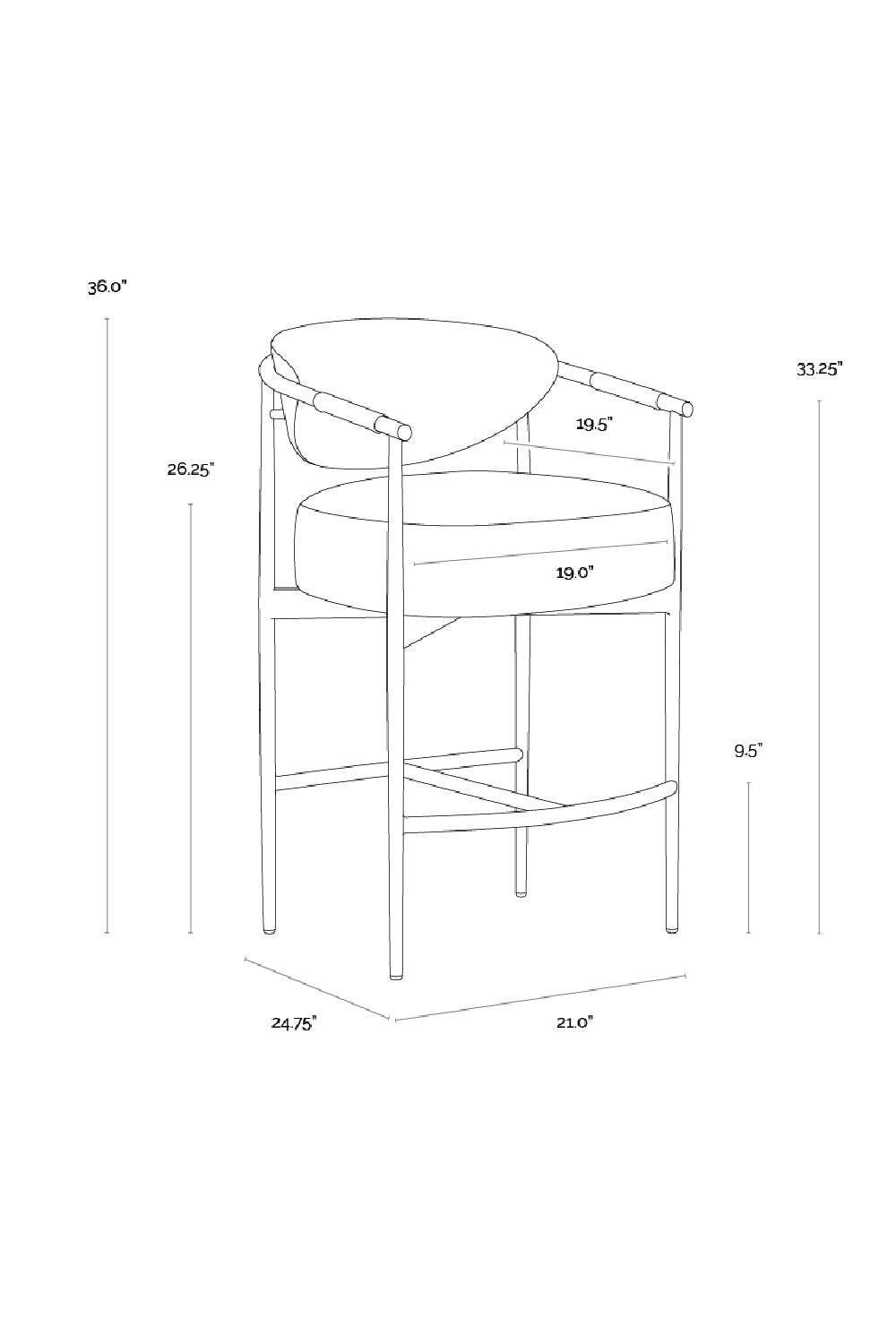 Modern European furniture - Curved Back Counter Stool - www.oroa.com | Oroa.com