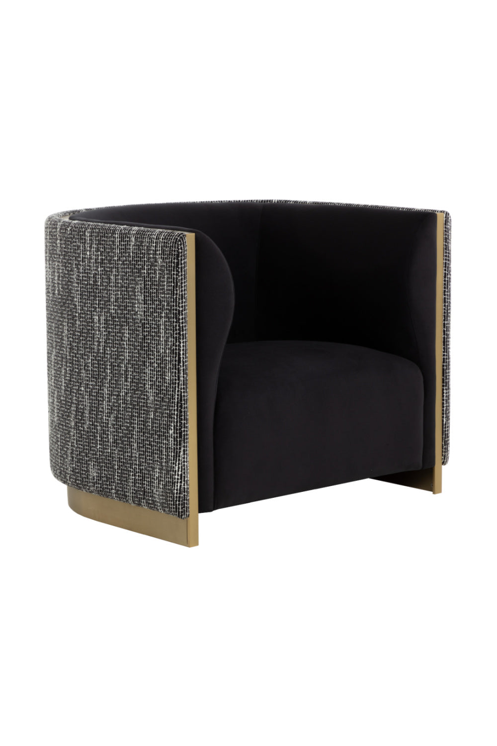 Modern European furniture - Gold Inlay Curved Lounge Chair - www.oroa.com | Oroa.com