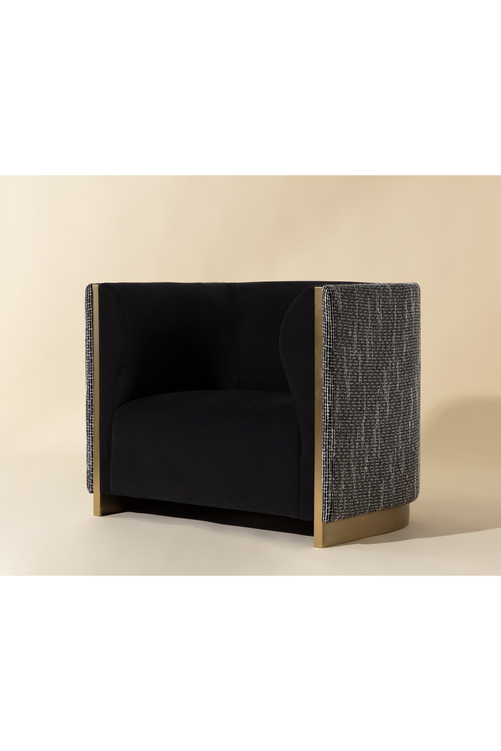 Modern European furniture - Gold Inlay Curved Lounge Chair - www.oroa.com | Oroa.com