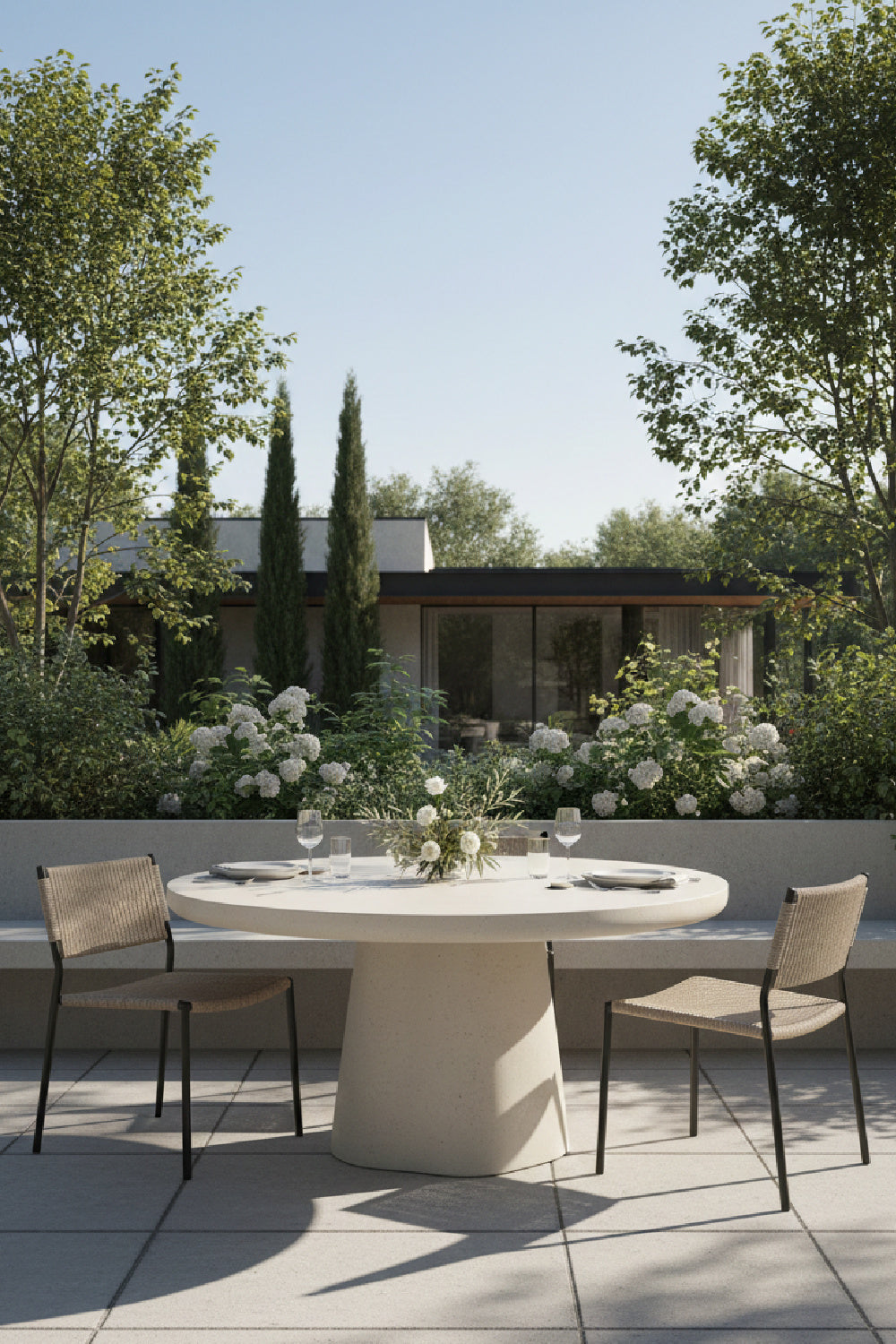 Modern European furniture - Sculptural Indoor/Outdoor Concrete Dining Table - www.oroa.com | Oroa.com