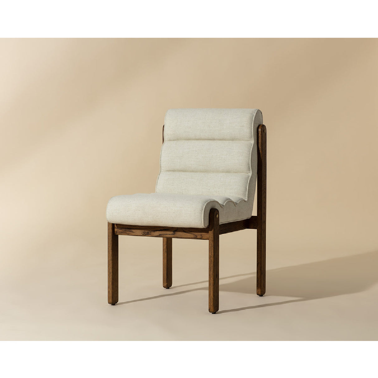 Modern European furniture - Channeled White Fabric Dining Chair - www.oroa.com | Oroa.com