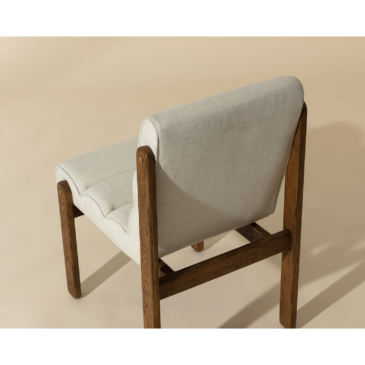 Modern European furniture - Channeled White Fabric Dining Chair - www.oroa.com | Oroa.com
