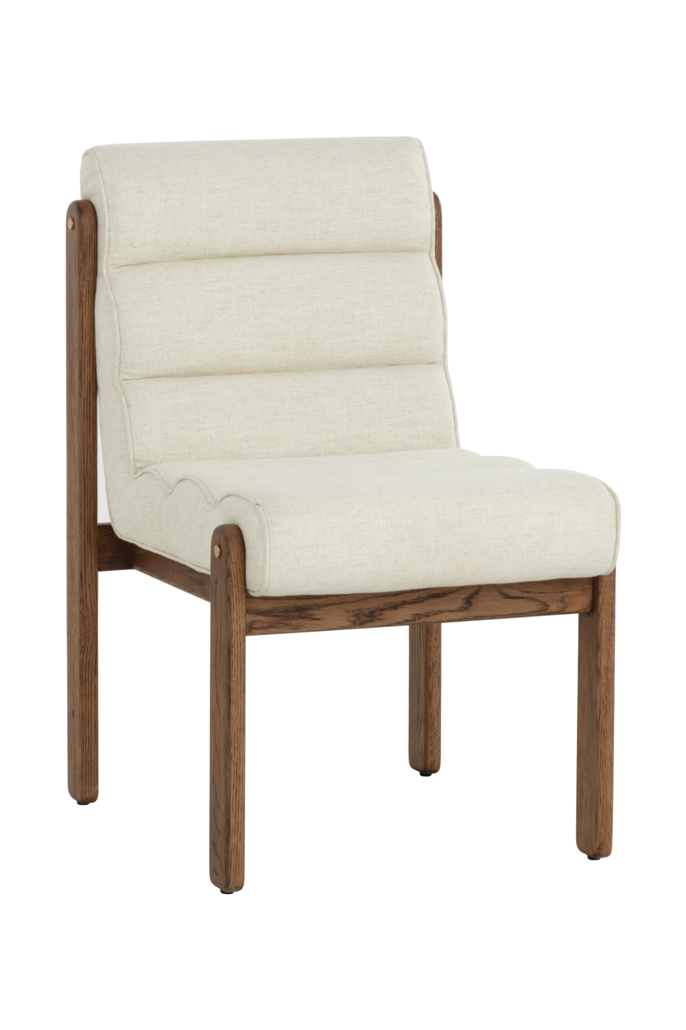 Modern European furniture - Channeled White Fabric Dining Chair - www.oroa.com | Oroa.com