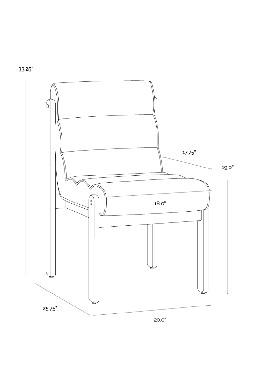 Modern European furniture - Channeled White Fabric Dining Chair - www.oroa.com | Oroa.com