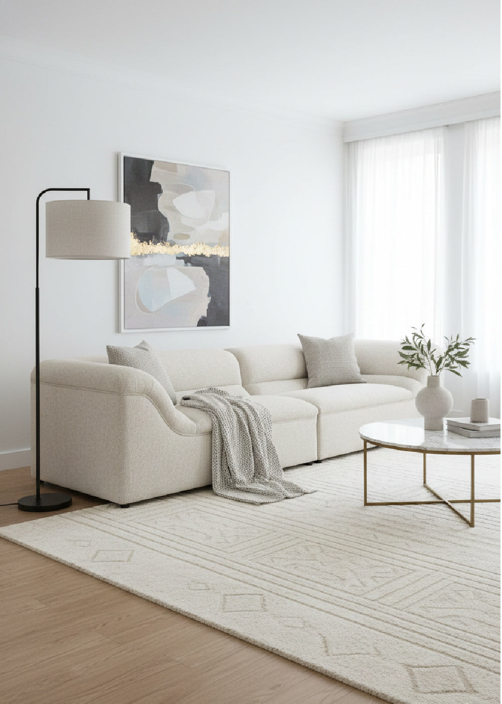 Modern European furniture - Modern Minimalist Fabric Sofa - www.oroa.com | Oroa.com