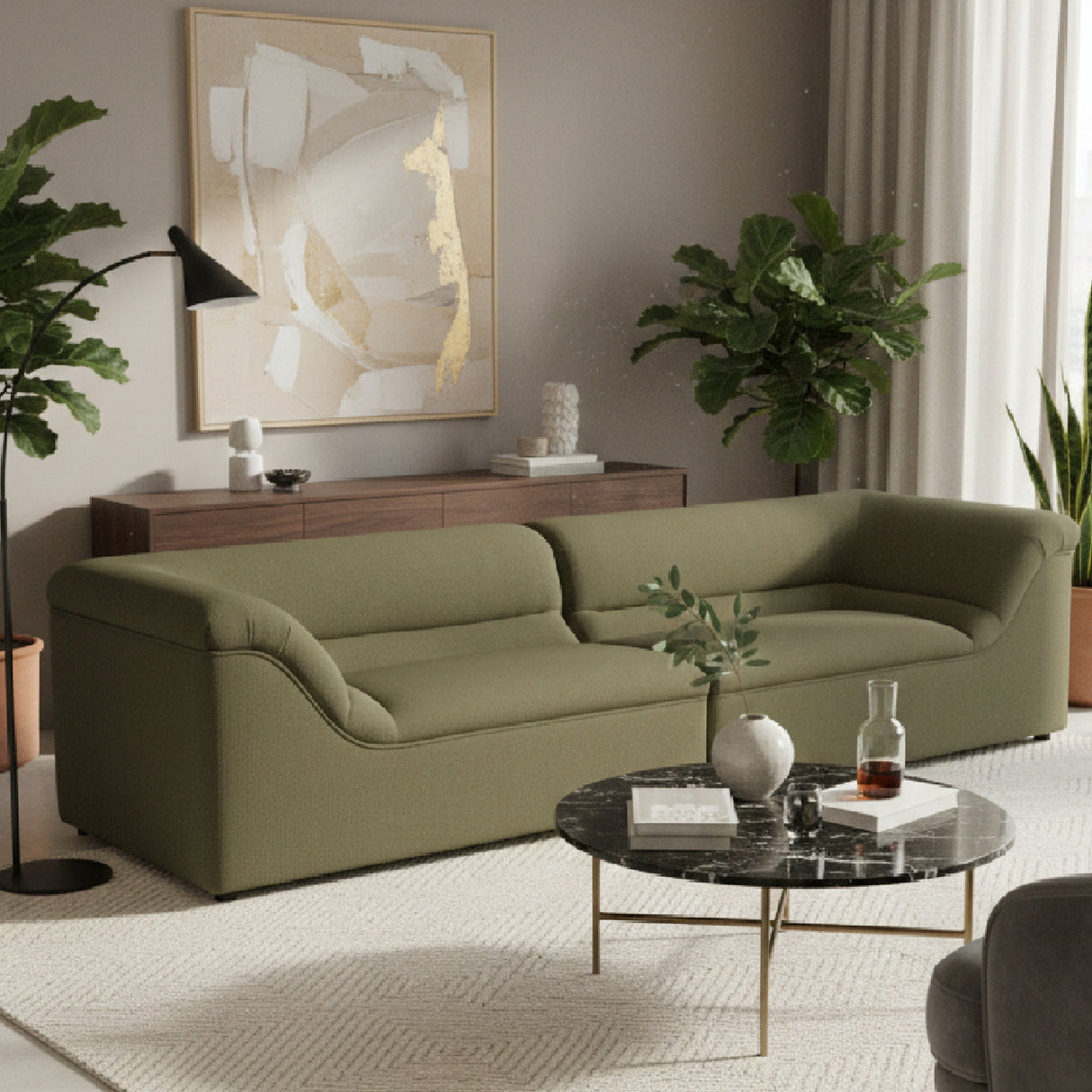 Modern European furniture - Modern Minimalist Fabric Sofa - www.oroa.com | Oroa.com