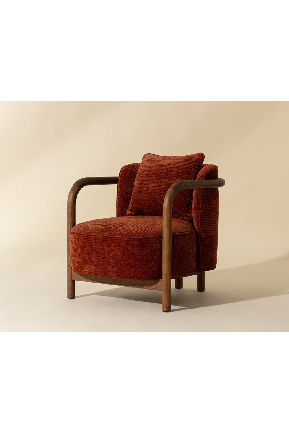 Modern European furniture - Curved Wood Frame Lounge Chair - www.oroa.com | Oroa.com