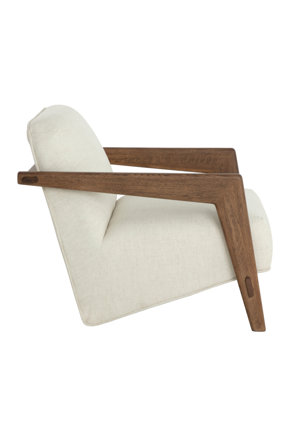 Modern European furniture - Brown Oak Framed Lounge Chair - www.oroa.com | Oroa.com