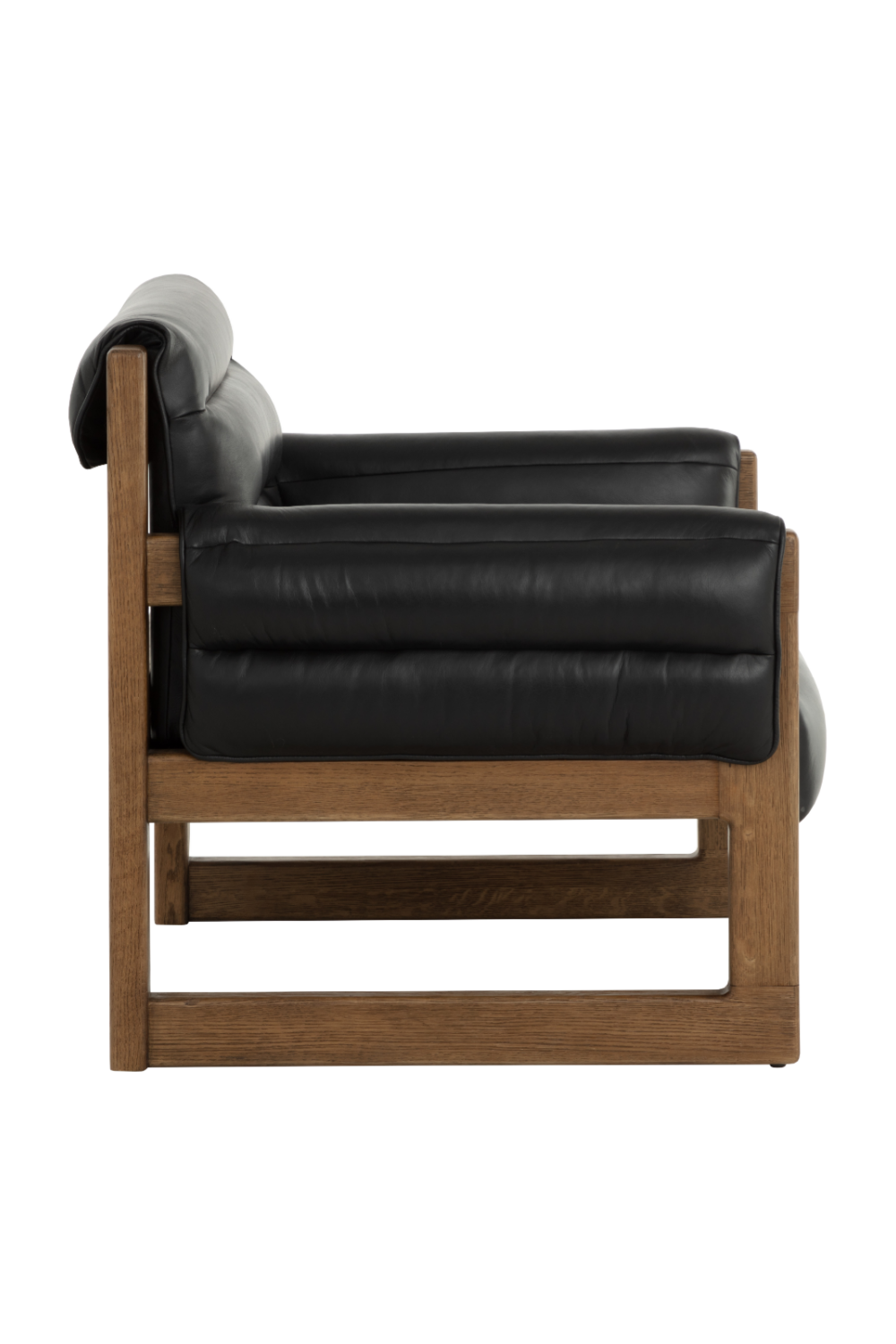 Modern European furniture - Tufted Black Leather Lounge Chair - www.oroa.com