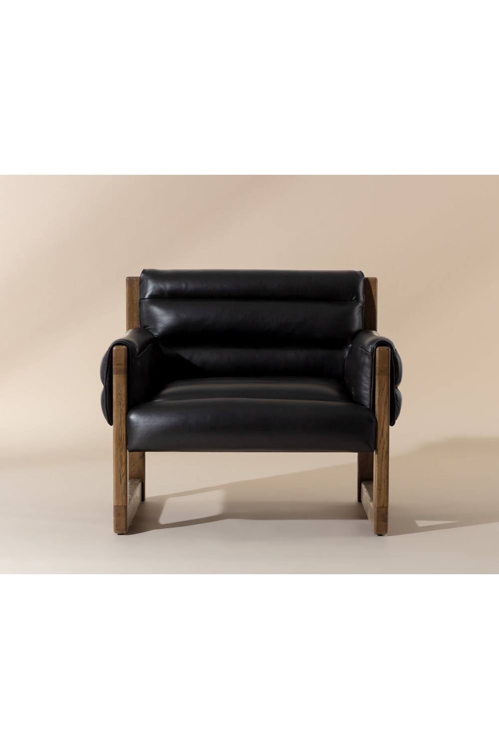 Modern European furniture - Tufted Black Leather Lounge Chair - www.oroa.com