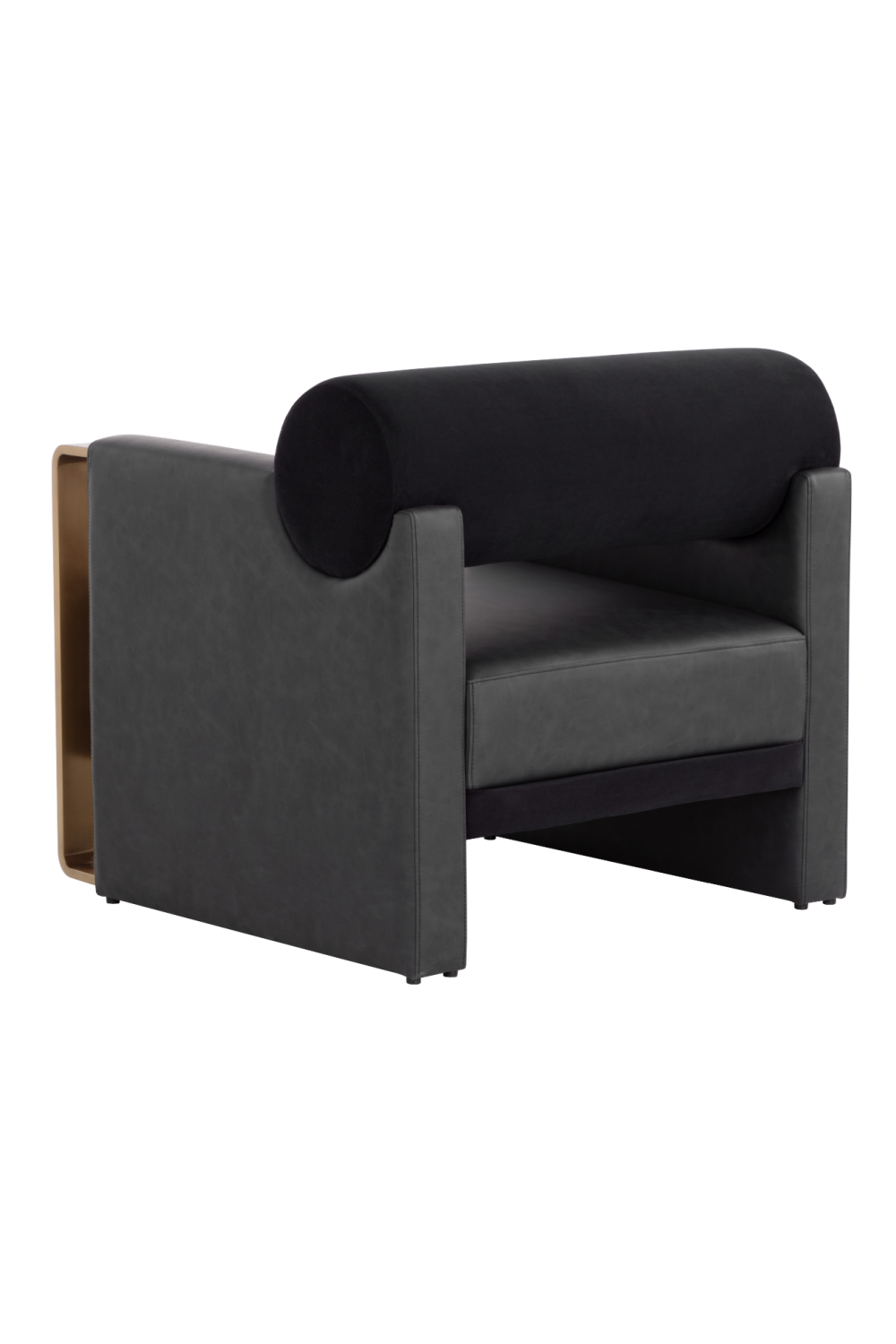 Modern European furniture - Black Bolster-Back Lounge Chair - www.oroa.com