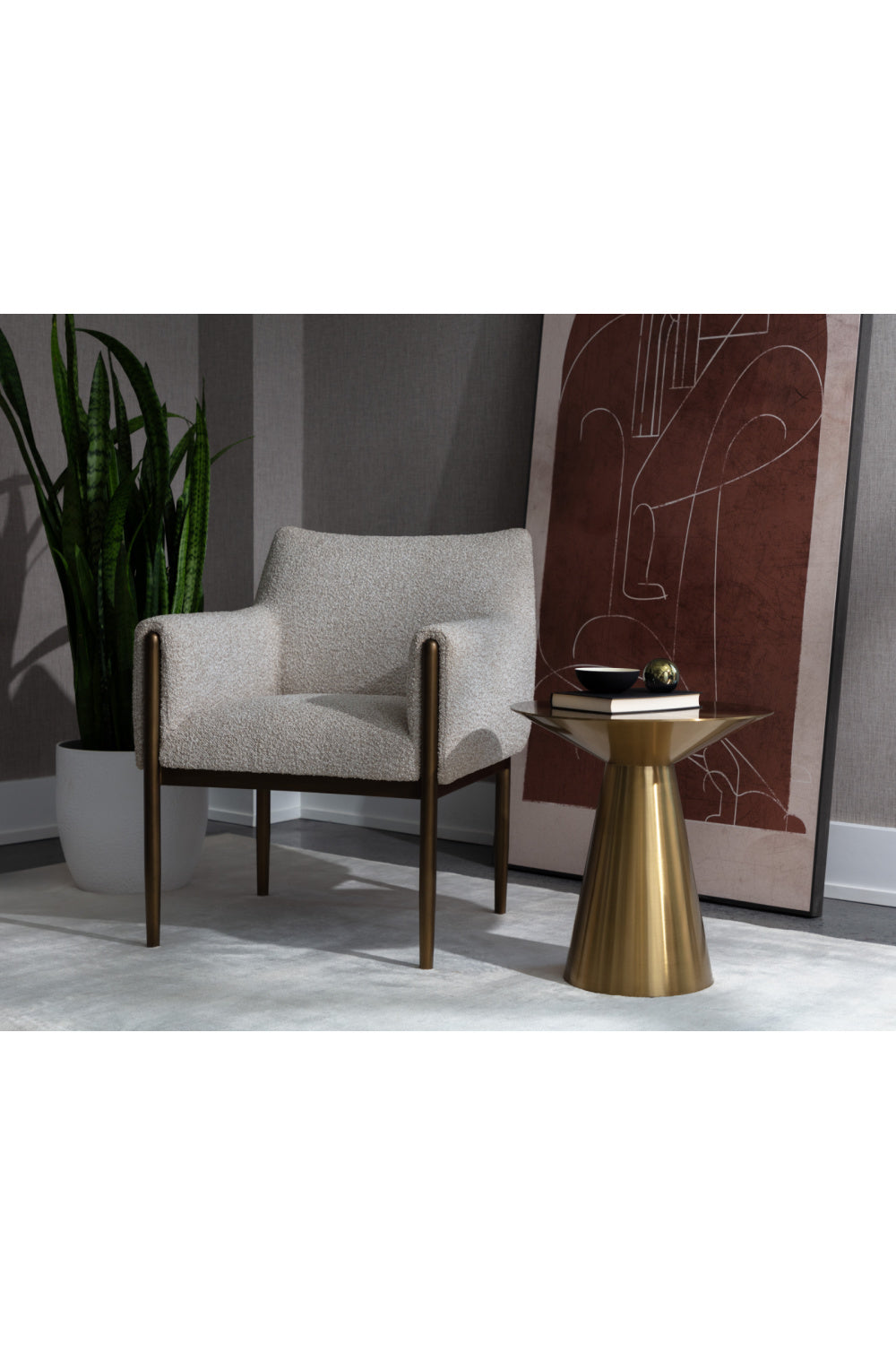 Bronze Legged Dining Armchair Modern European furniture - www.oroa.com | Oroa.com