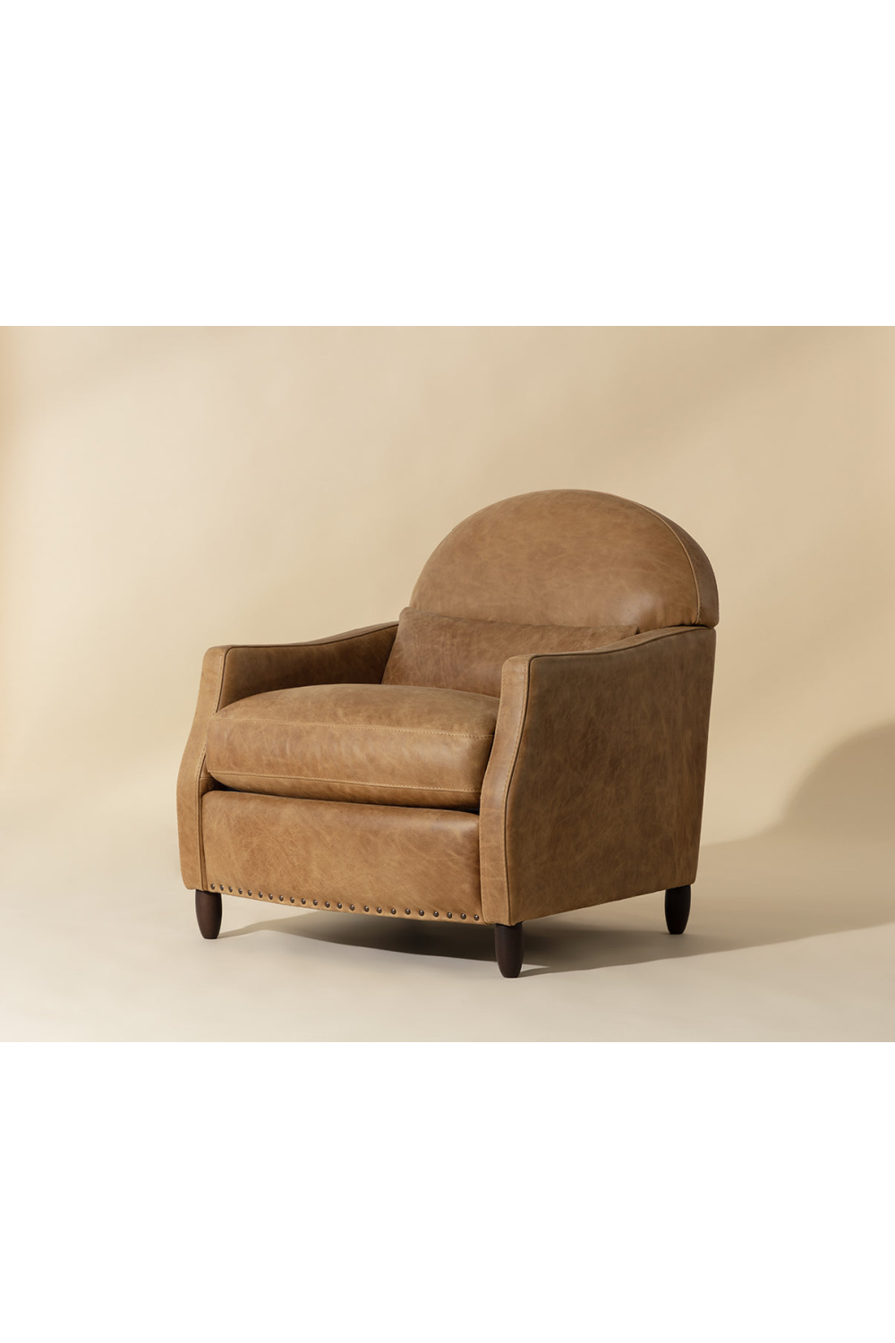 Modern European furniture - Brown Italian Leather Lounge Chair - www.oroa.com