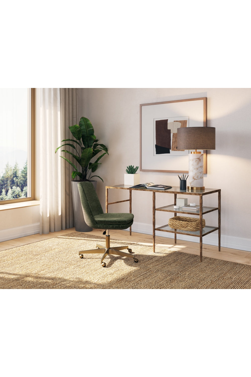 Modern European furniture - Matte Gold Base Office Chair - www.oroa.com | Oroa.com