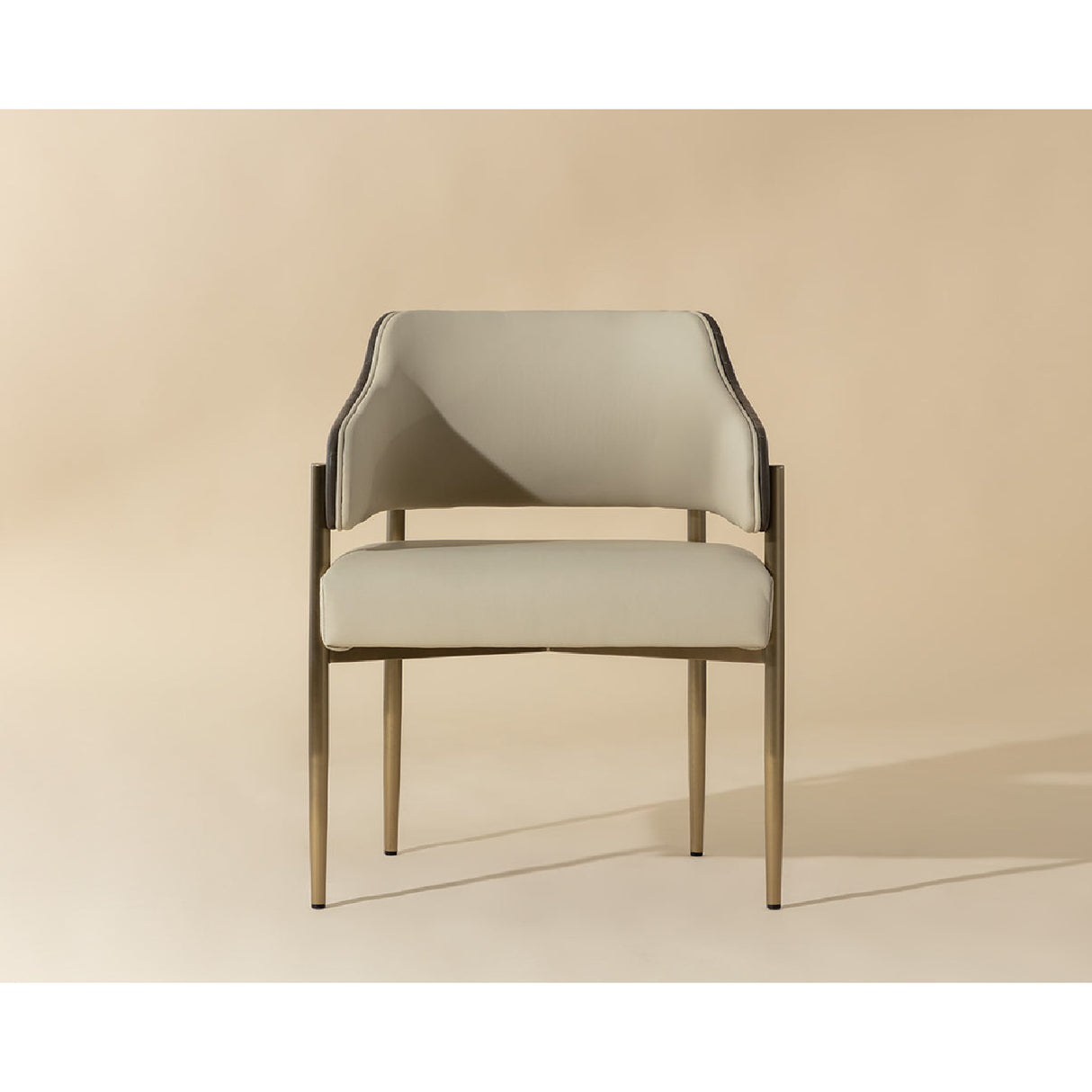 Modern European furniture - Cream Leather Dining Armchair - www.oroa.com