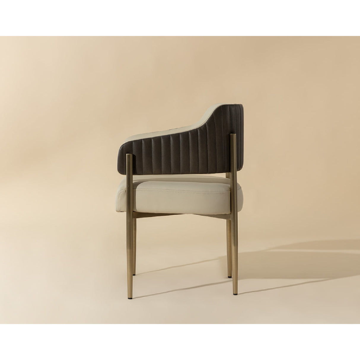 Modern European furniture - Cream Leather Dining Armchair - www.oroa.com