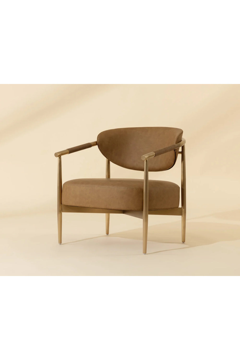 Modern European furniture - Gold-Framed Leather Lounge Chair - www.oroa.com