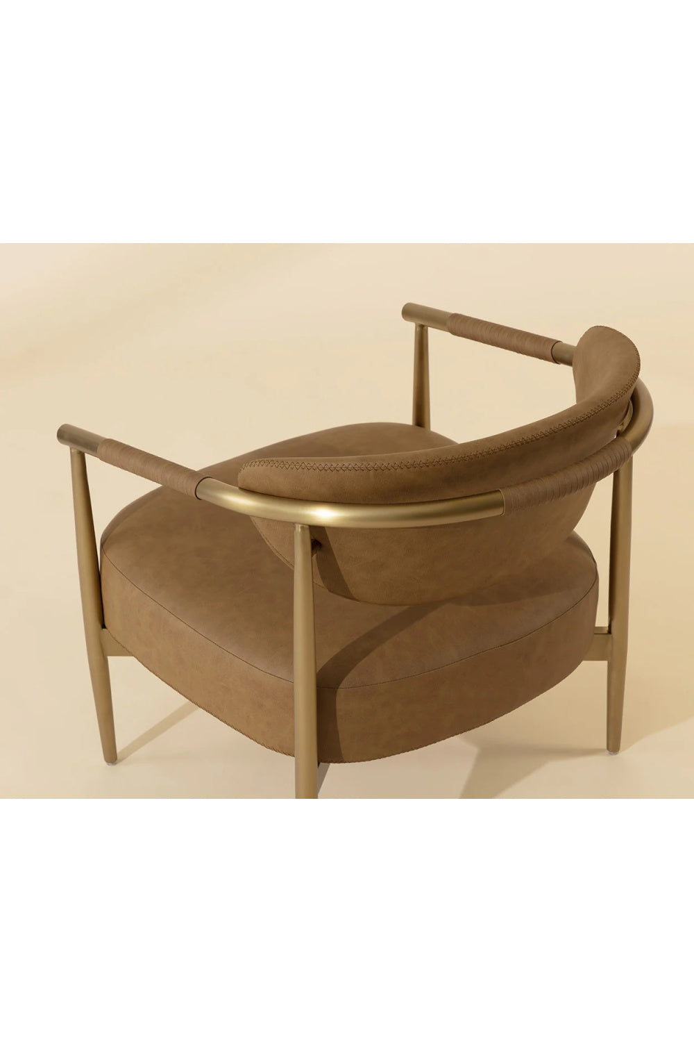 Modern European furniture - Gold-Framed Leather Lounge Chair - www.oroa.com