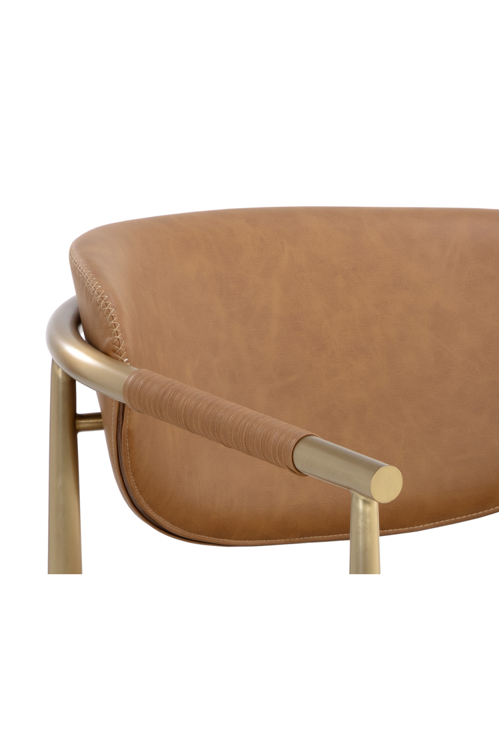 Modern European furniture - Gold-Framed Leather Lounge Chair - www.oroa.com
