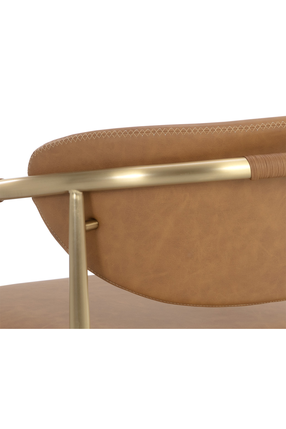 Modern European furniture - Gold-Framed Leather Lounge Chair - www.oroa.com