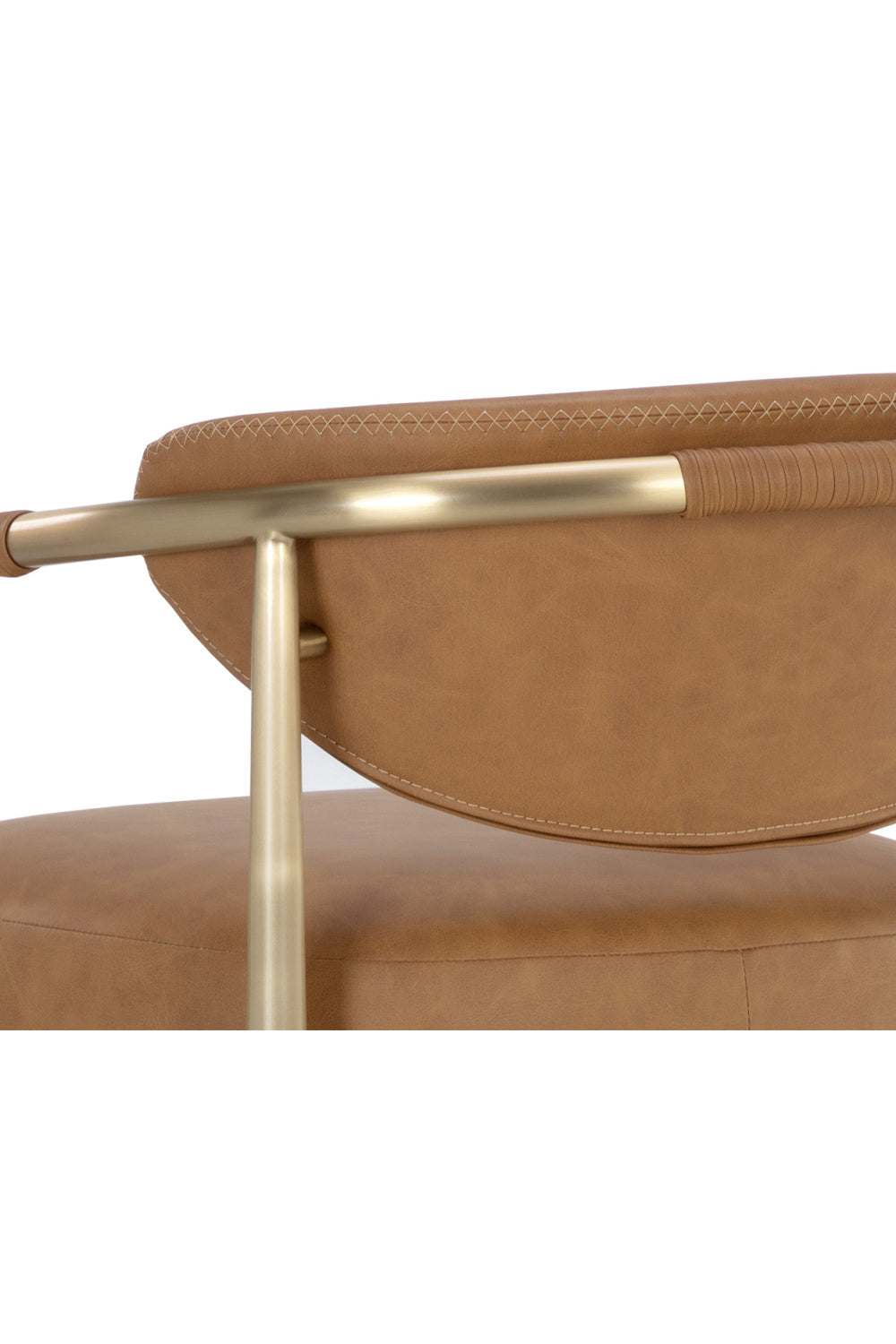 Modern European furniture - Gold Framed Leather-Look Bar Stool - www.oroa.com | Oroa.com