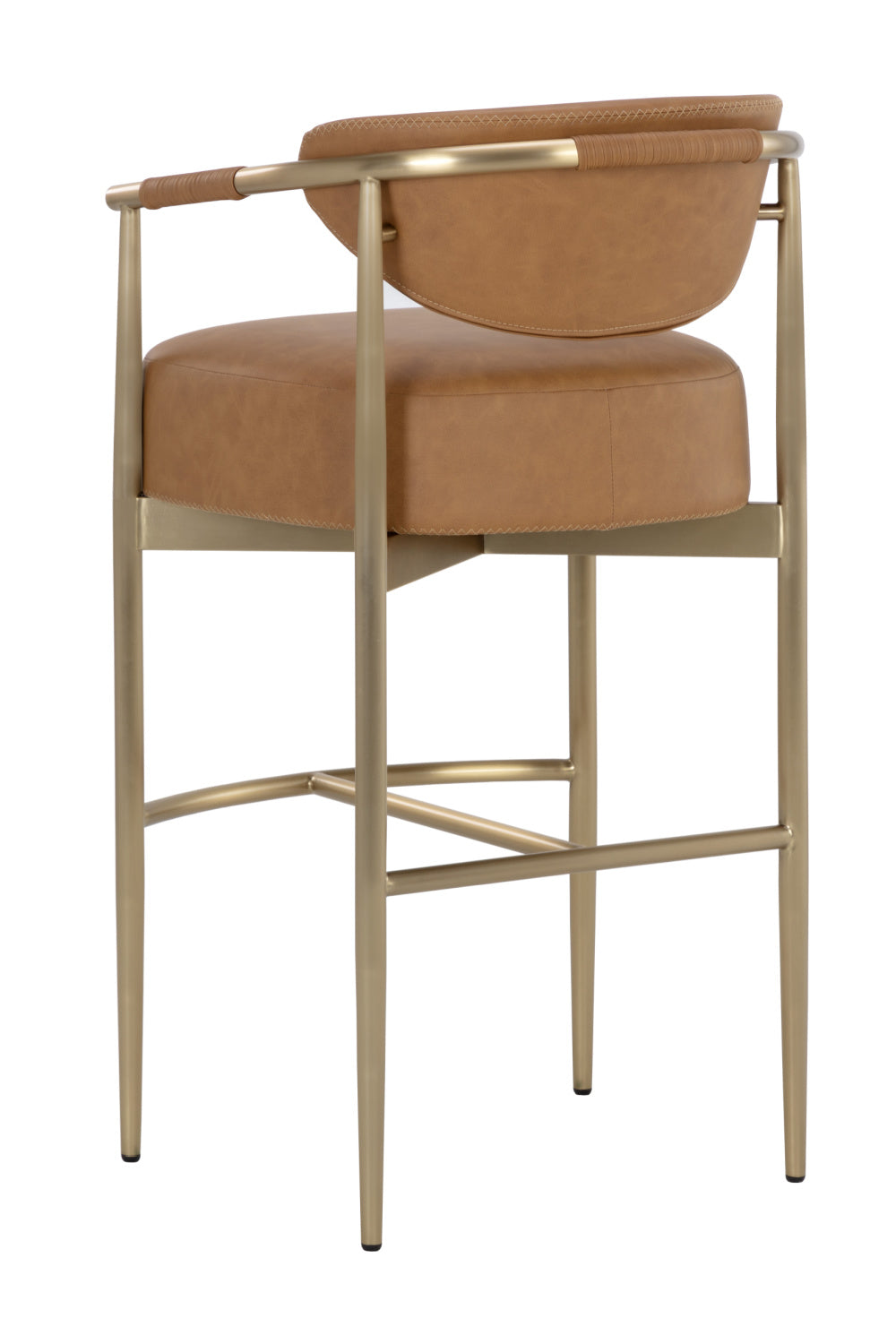 Modern European furniture - Gold Framed Leather-Look Bar Stool - www.oroa.com | Oroa.com