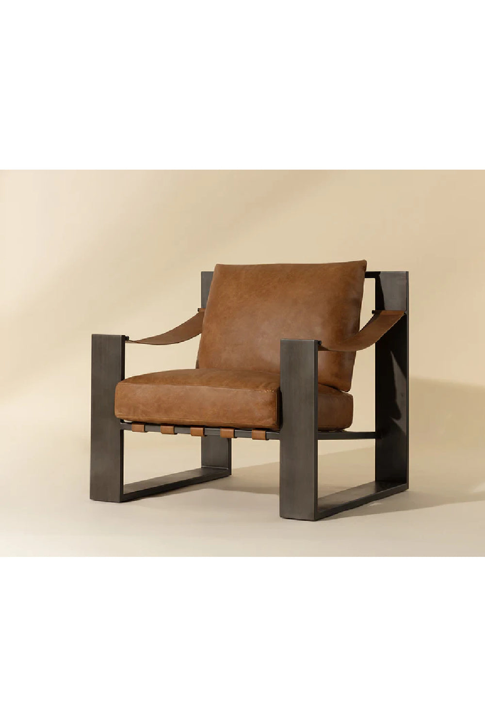 Modern European furniture - Leather Strapped Lounge Chair - www.oroa.com | Oroa.com